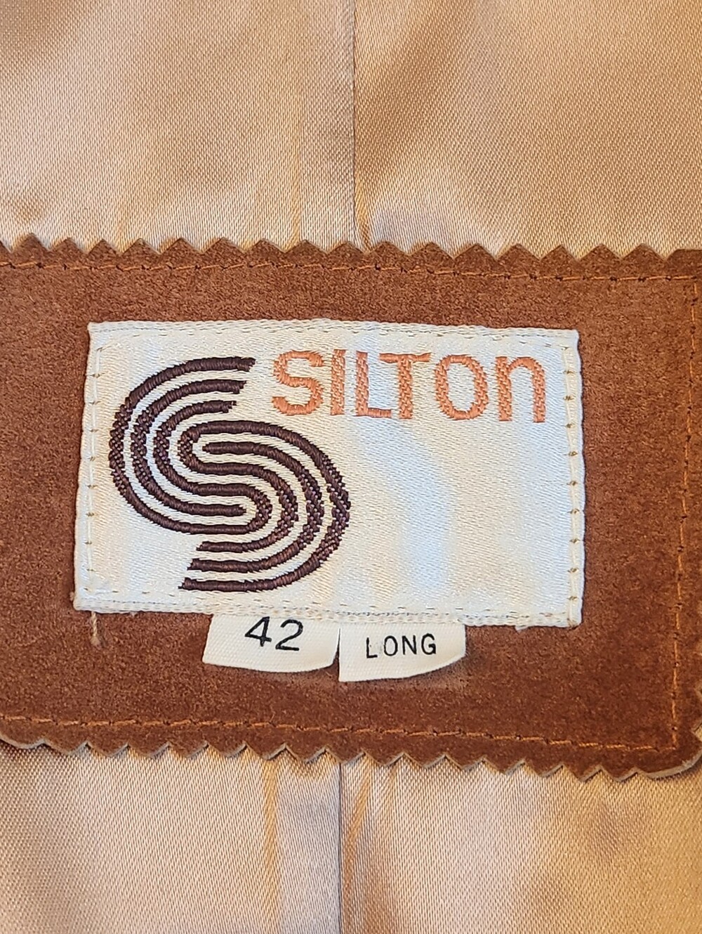 Vintage 70s Silton Blazer Men's 42Long Cognac Brown Suede Snake Embossed Western - Picture 2 of 16